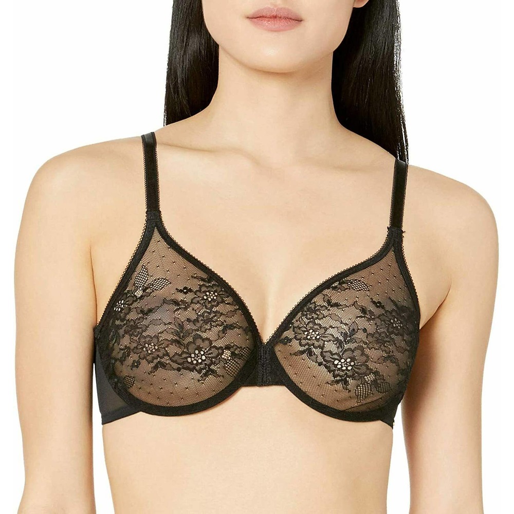 Gossard Womens Glossies Lace Sheer Bra 13001 - Black NWT